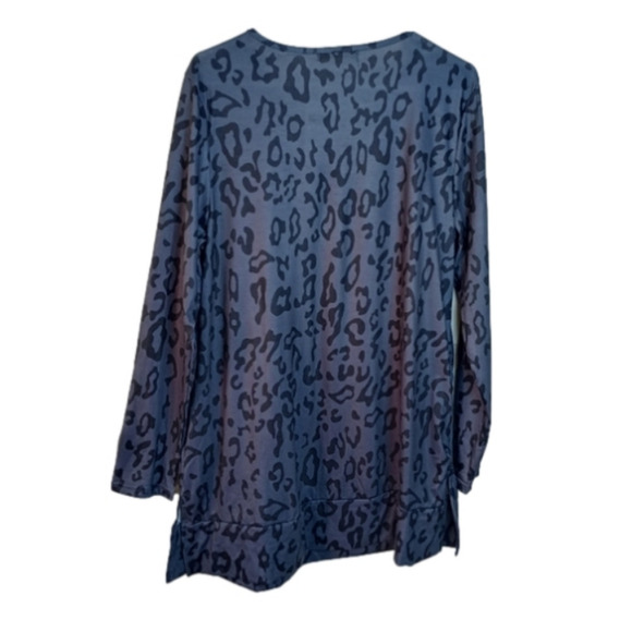 Maysoar tunic top With Pockets Leopard Print Long Sleeve V Neck Large NWT - Picture 9 of 11